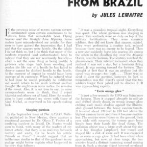 Lemaitre,Burning UFO 1957,Brazil,FSR60V6N1