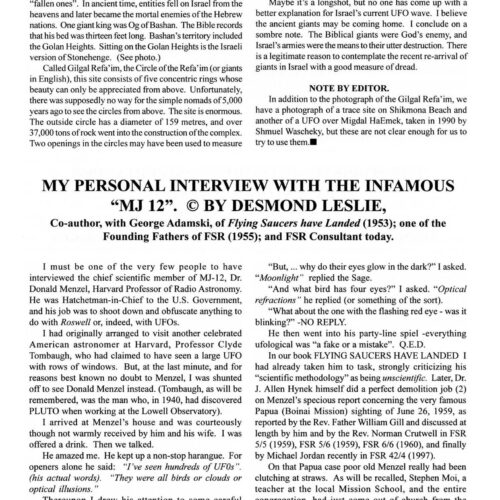 Leslie,Donald Menzel interview,MJ-12,FSR1999V44N4 - Imagen 1