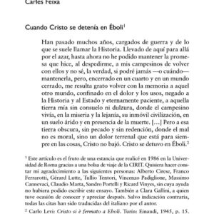 Levi,Cristo se detuvo en Eboli,Carles Feixa