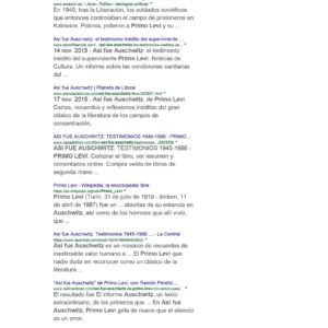 Levi,Primo,Asi fue Auschwitz