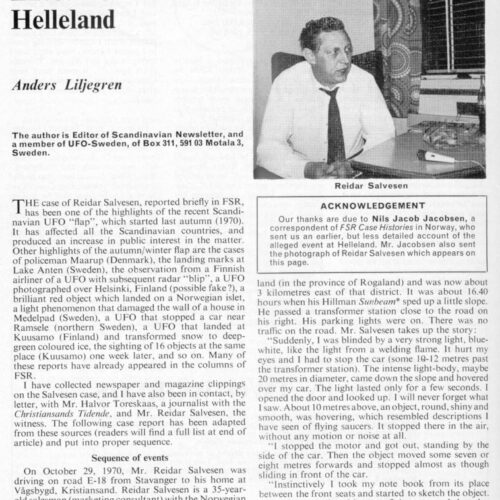 Liljegren,UFO 1970,Norway,FSR-CH 1971 N 4 - Imagen 1