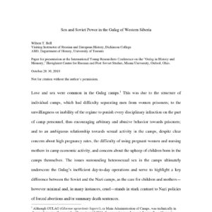 Love and sex in the Siberia Gulag camps