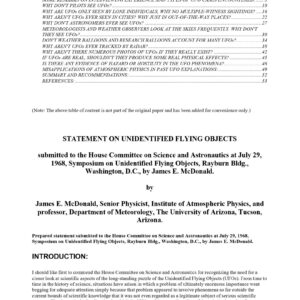 MacDonald,Statement on UFOs