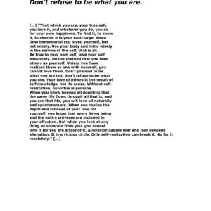 Maharaj,Do not refuse to be what you are