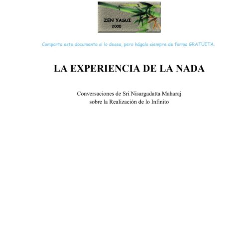 Maharaj,La experiencia de la nada - Imagen 1