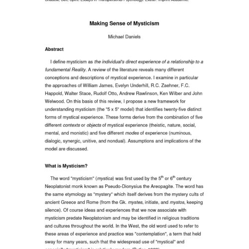 Making sense of mysticism,Michael Daniels - Imagen 1
