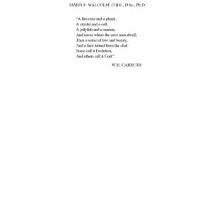 Malcolm,James E.,The universe and man