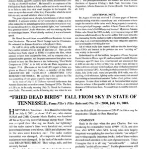 Martin,UFOs in Puerto Rico have not hostile intentions,FSR2001V46N4