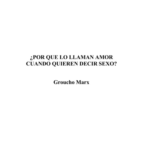 Marx,Por que lo llaman amor y no sexo - Imagen 1