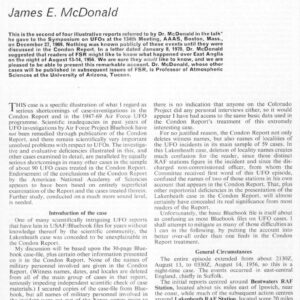 McDonald,UFOs 1956,Benwaters RAF Base,FSR70V16N2