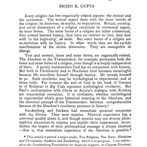 Meaning of the Absolute in Sankara and Swedenborg ,B.K.Gupta - Imagen 1