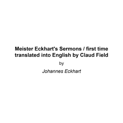 Meister Eckhart,Sermons - Imagen 1