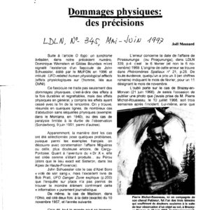 Mesnard,Dommages physiques,des precisions,etc.