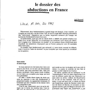 Mesnard,Joel,Dossier des abductions en France