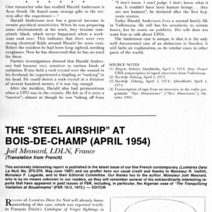 Mesnard,UFO 1954,France,FSR1987V32N5