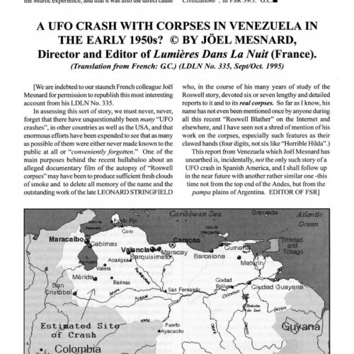 Mesnard,UFO Crash with corpses,1950s,Venezuela,FSR1999V44N3 - Imagen 1