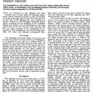 Morrel,UFOs 1977,English wood factory,FSR77V23N3