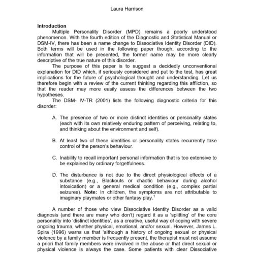 Multiple personality disorder,Laura Harrison - Imagen 1
