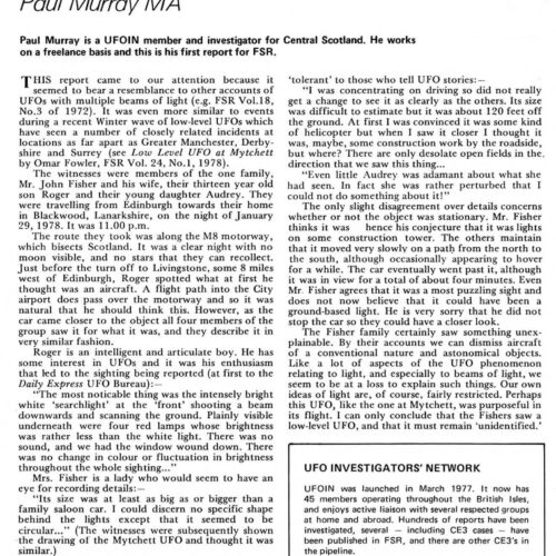 Murray,UFO-Light Beams 1978,Scotland,FSR79V24N5 - Imagen 1
