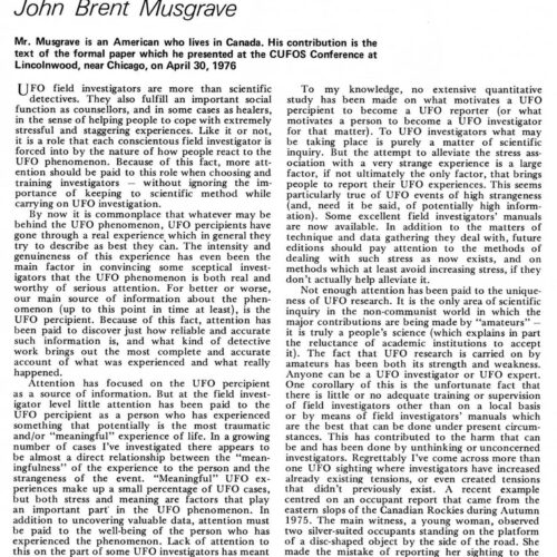 Musgrave,UFO investigators as healers,FSR76V22N5 - Imagen 1