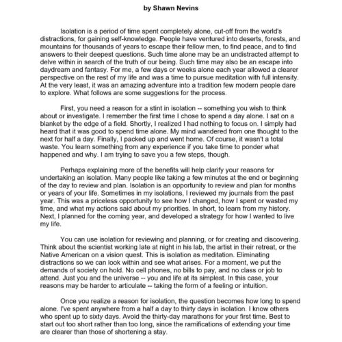 Nevins,Shawn,Isolation - Imagen 1