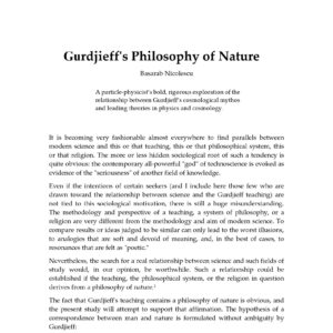 Nicolescu,Gurdjieff Philosophy of Nature