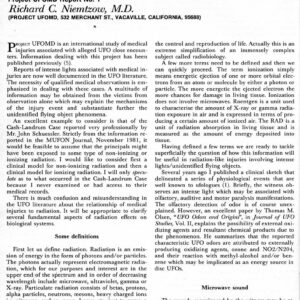 Niemtzow,Medical Injuries from UFOs,FSR84V29N3