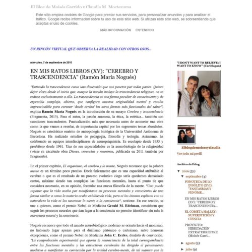 Nogues,Ramon Maria,Cerebro y trascendencia Moises Garrido - Imagen 1