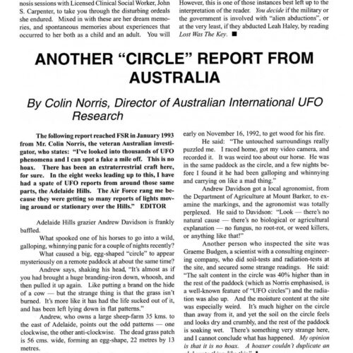 Norris,Crop Circles 1992,Australia,FSR1994V39N2 - Imagen 1