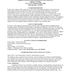 Norris,Transpersonal Psychology