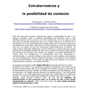 OVNIs,extraterrestres y la posibilidad del contacto,T.O.T.