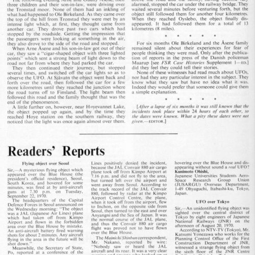 Ohishi,UFOs 1970,South Korea and Japan,FSR-CH 1971 N 4 - Imagen 1