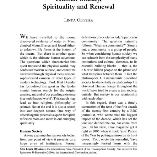 Oliveira,Linda,Human society,spirituality and renewal - Imagen 1