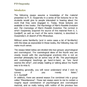 Ouspensky,Essays on Gurdjieff