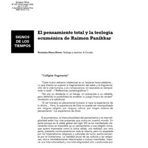 Pensamiento total y teologia de Raimon Panikkar,V.Perez Prieto