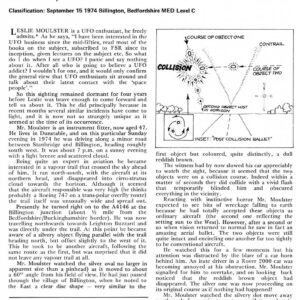 Phillis,UFOs Collision 1974,England,FSR79V24N6