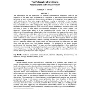 Philosophy of Mysticism,R.T.Dible II