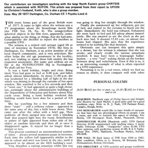 Pickett-Benson,UFO 1977,Britain,FSR79V25N2 - Imagen 1