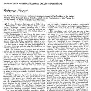 Pinotti,UFOs and Italian Defence Ministry,FSR 79V24N6