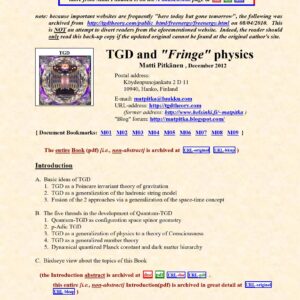 Pitkanen,Matti,UFOs and fringe physics