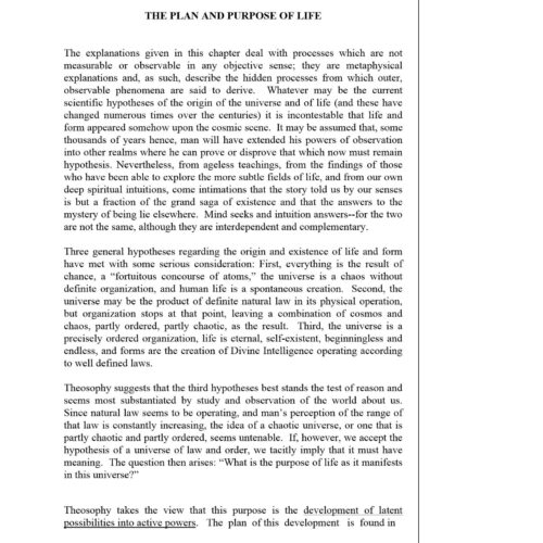 Plan and purpose of life in Theosophy - Imagen 1