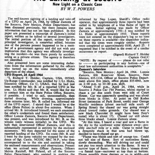 Powers,Landing 1964,Socorro,New Mexico,FSR-SI 1966 N 1,Humanoids - Imagen 1