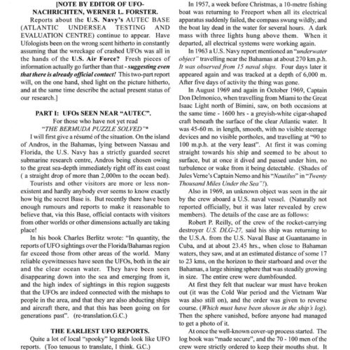 Preisinger,Submarine 1969 UFOs,Andros Island,FSR1998V43N4 - Imagen 1