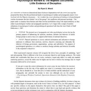 Psychological Warfare and MJ-12,Wood
