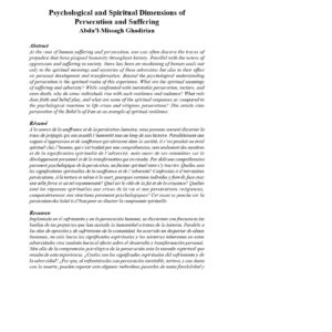 Psychology of Persecution and Suffering,Ghadirian