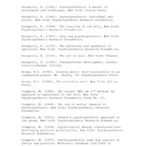 Psychosynthesis Bibliography