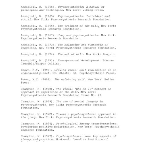 Psychosynthesis Bibliography - Imagen 1