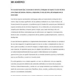 Puente Ojea,Ser agnostico