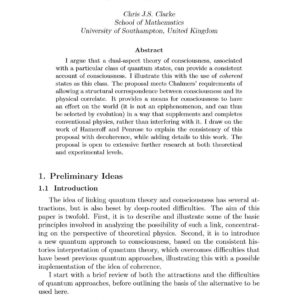 Quantum physics and subjective consciousness,C.J.S.Clarke