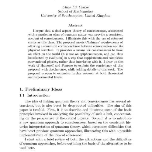 Quantum physics and subjective consciousness,C.J.S.Clarke - Imagen 1
